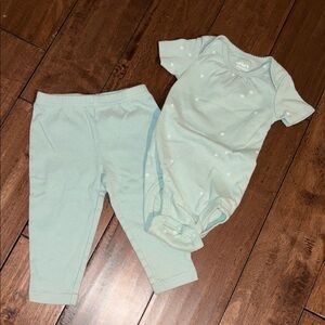 Carter's Light Green Star Print Kids Set